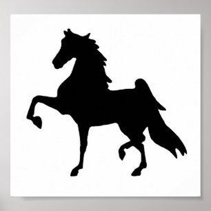 Poster Sur la silhouette de Saddlebred de toile