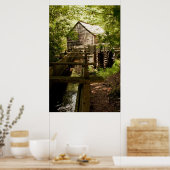 Poster sur la vieille usine et la roue d'eau (Cuisine)