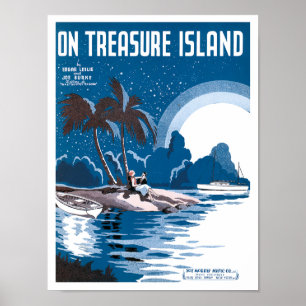 Poster Sur l'affiche d'île de trésor