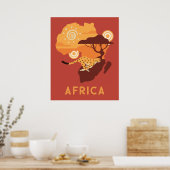 Poster sur l'Afrique du texte personnalisé (Cuisine)