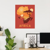 Poster sur l'Afrique du texte personnalisé (Bureau à domicile)
