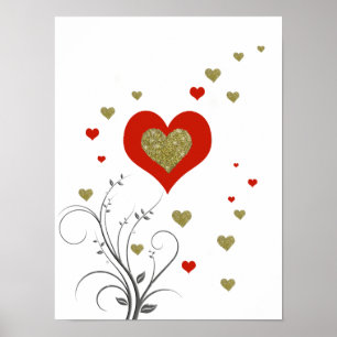 Poster sur l'amour et les coeurs