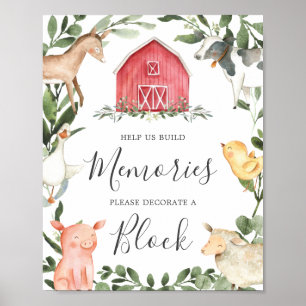 Poster Sur Le Baby shower Agricole Décorez Un Panneau De