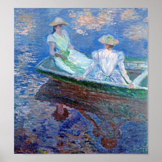 Poster Sur le bateau, Monet (Devant)