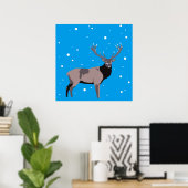 Poster sur le Cerf de Neige (Bureau à domicile)