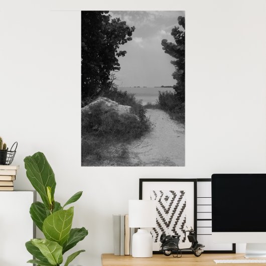 Poster sur le chemin de plage (Bureau à domicile)