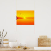 Poster sur le coucher du soleil d'ambre paisible (Cuisine)