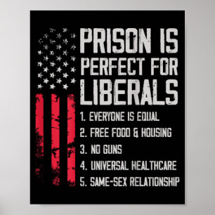 Poster Sur le dos la prison est parfaite pour les libérau