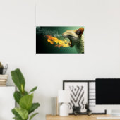 Poster sur le feu de respiration de chat (Bureau à domicile)