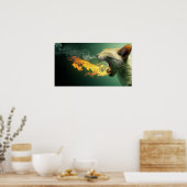 Poster sur le feu de respiration de chat (Cuisine)