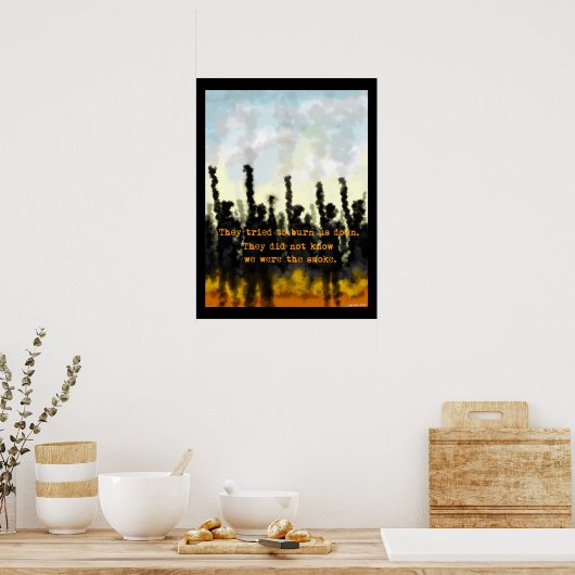 Poster sur le feu et la fumée (Cuisine)