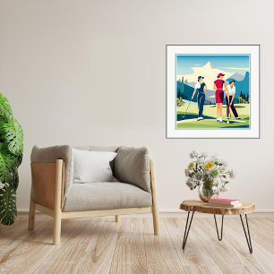 Poster Sur Le Parcours - Golf Art Print