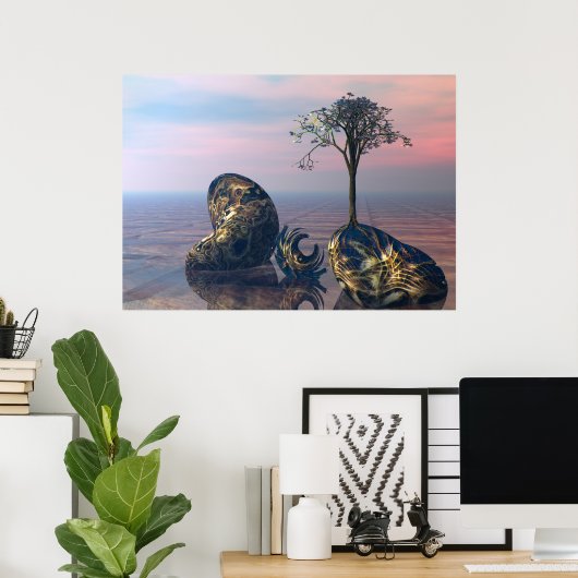 Poster Sur le plan fractal 3D infini (Bureau à domicile)