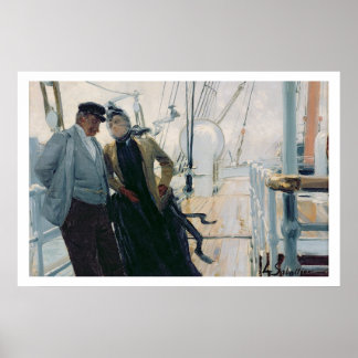 Poster Sur le pont (huile sur toile)