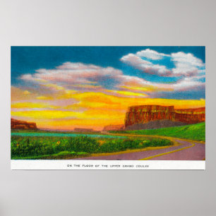Poster Sur le sol du barrage Upper Grand Coulee