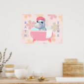 Poster sur le temps de bain de bébé Hippo (Cuisine)