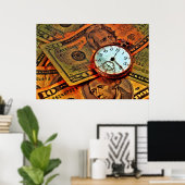 Poster sur le temps et l'argent (Bureau à domicile)