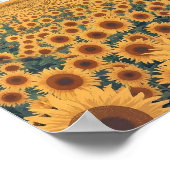 Poster sur le terrain de tournesol - Vecteur plat (Coin)