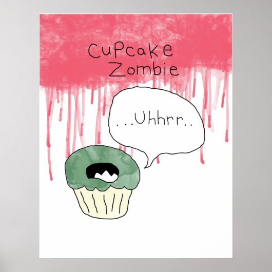 Poster sur le thème de Cupcake - 'Cupcake zombie' (Devant)