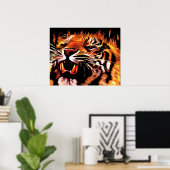 Poster sur le tigre de puissance de feu (Bureau à domicile)