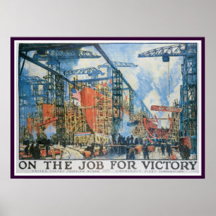 Poster Sur le travail pour la victoire !