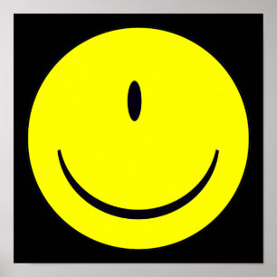 Poster sur le visage avec un oeil amusant