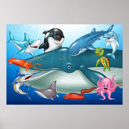 Poster sur les animaux de mer (Devant)