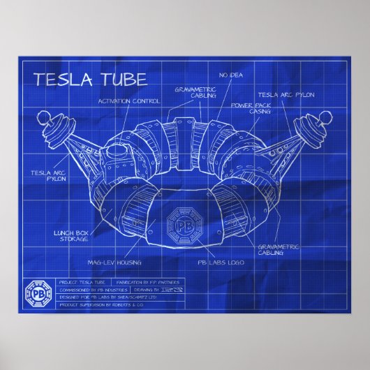 Poster sur les bleus de Tesla Tube (Devant)