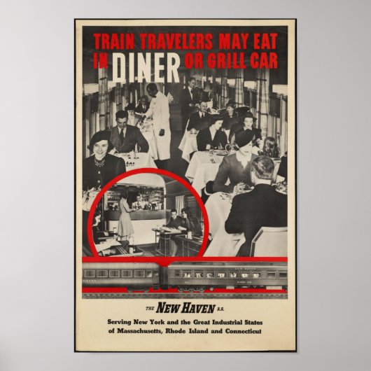 Poster sur les déplacements ferroviaires vintages (Devant)