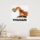 Poster sur les enfants Orange Digger de constructi (Cuisine)