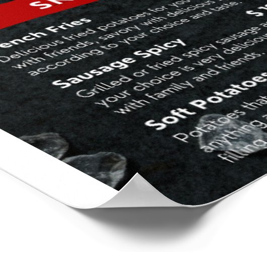 Poster sur les menus alimentaires (Coin)