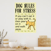 Poster sur les règles de chien pour le stress (Cuisine)