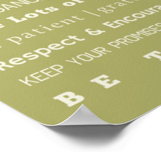 Poster sur les règles de famille (Coin)