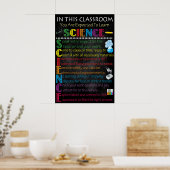 Poster sur les règles de la classe de sciences (Cuisine)
