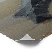 Poster sur les rochers des vagues océaniques (Coin)