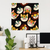 Poster sur les visages de chat (Bureau à domicile)