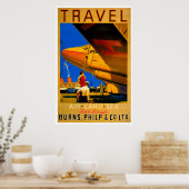 Poster sur les voyages aériens, maritimes et terre (Cuisine)