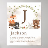 Poster sur mesure Monogramme des animaux de bois (Devant)