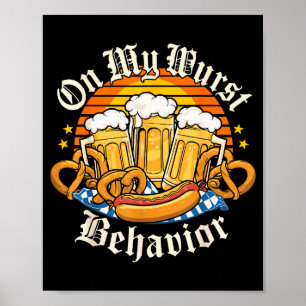 Poster Sur mon comportement de wurst rétro groovy bière