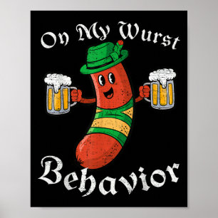 Poster Sur Mon Comportement Wurst Drôle Hommes Allemands