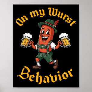 Poster Sur Mon Comportement Wurst Drôle Hommes Allemands