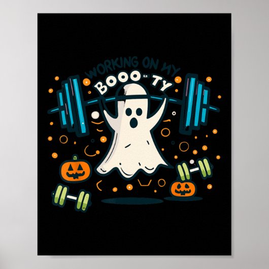 Poster Sur My Boo ty Funny Booty Halloween Ghost Workout (Devant)