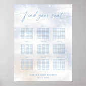 Poster sur nuage 9 Dusty Blue Seating Chart (Devant)