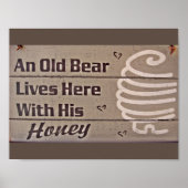 POSTER SUR OLD BEAR AND HIS HONEY LIVE HERE FUNNY MARRIAG (Devant)
