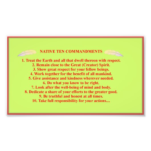 Poster sur papier photo des 10 commandements autoc (Devant)