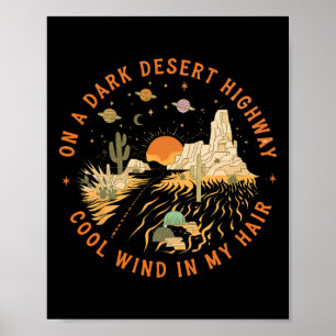 Poster Sur Un Sombre Desert Highway Adventure Travel Rand