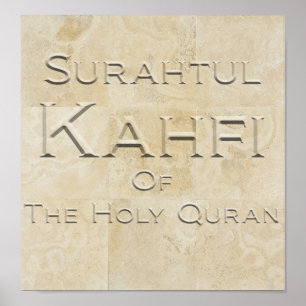 Poster Surahtul Kahfi dans Travertine Stone