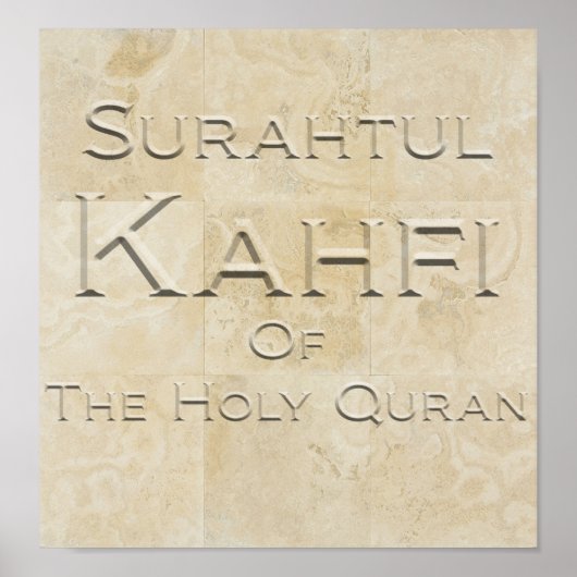 Poster Surahtul Kahfi dans Travertine Stone (Devant)