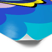 Poster Surboard Ocean Waves Blue Motivational Quote (Coin)