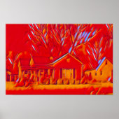 Poster Surburbs à flammes rouges (Devant)